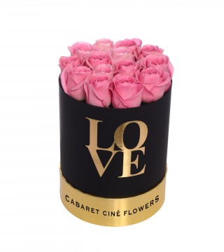 Medium Love Box Pink-Love Silindir Kutu