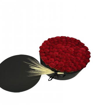 XXL Silindir Kutuda Kırmızı Güller-Büyük Silindir Kutuda Çiçek