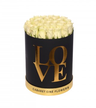 Large Love Box White-Love Silindir Kutu